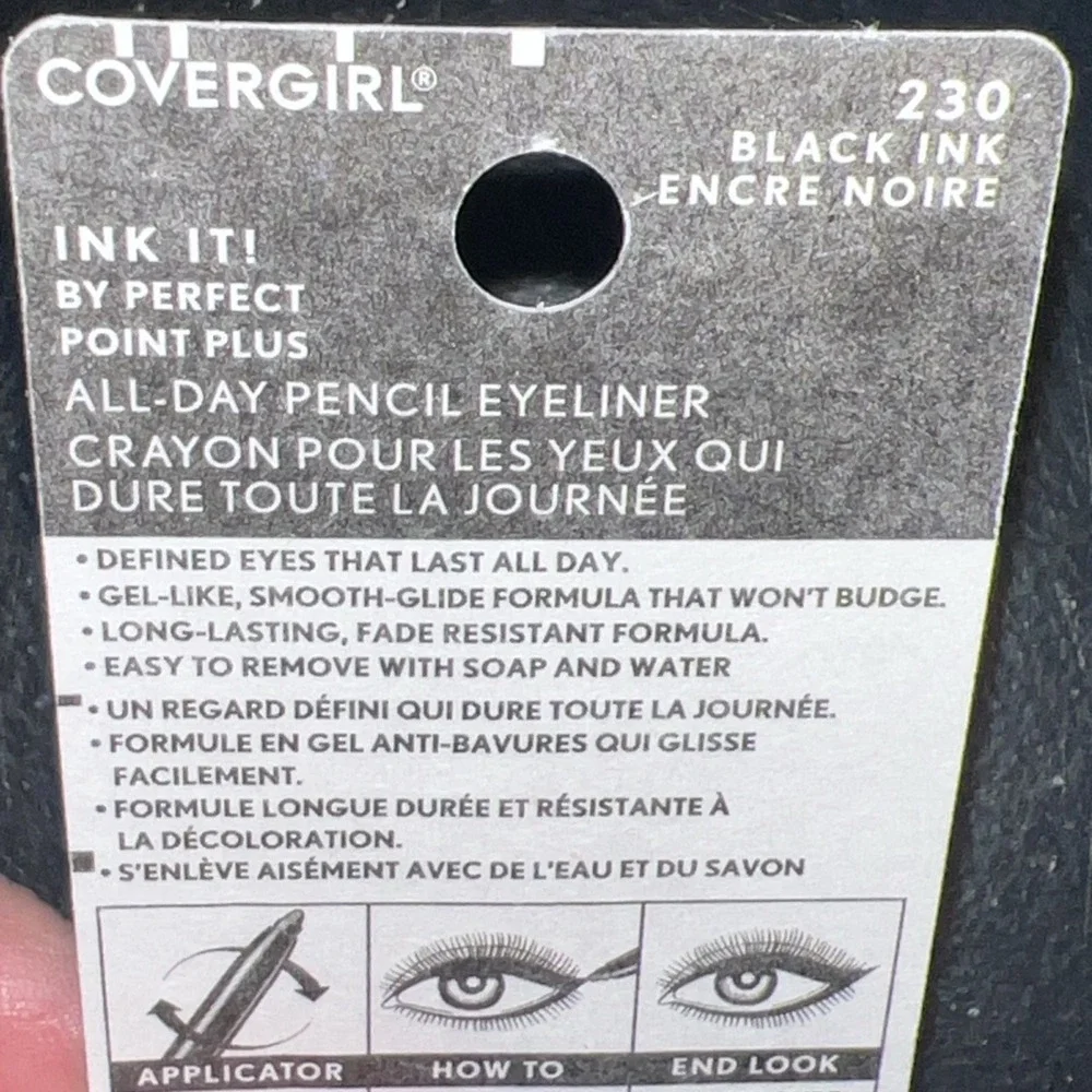2 Covergirl Ink It! Perfect Point Plus All-Day Eye Pencil #230 Black Ink .006 Oz